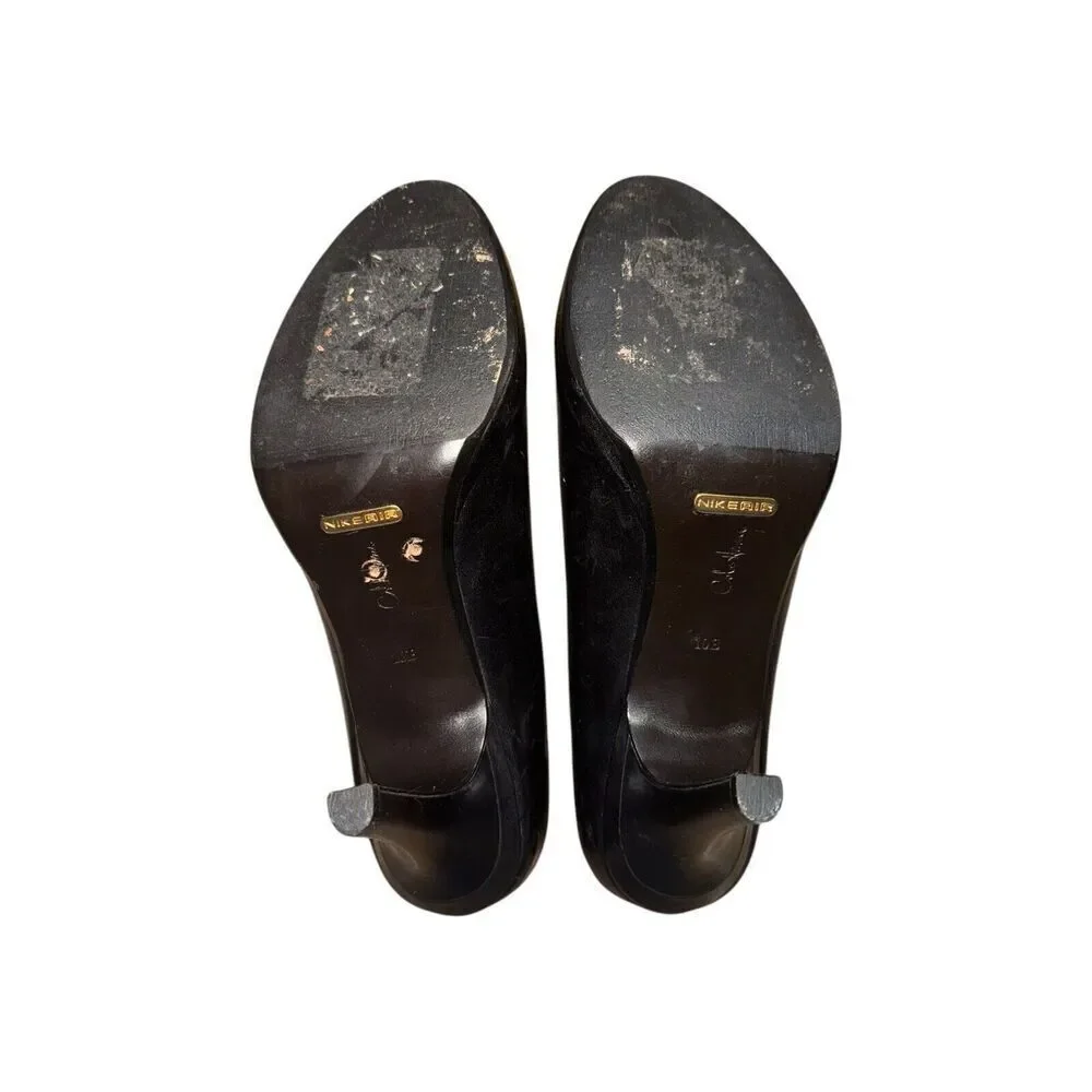 Cole Haan leather Black Peep Toe PumpWomen's Size 10 Good Condition